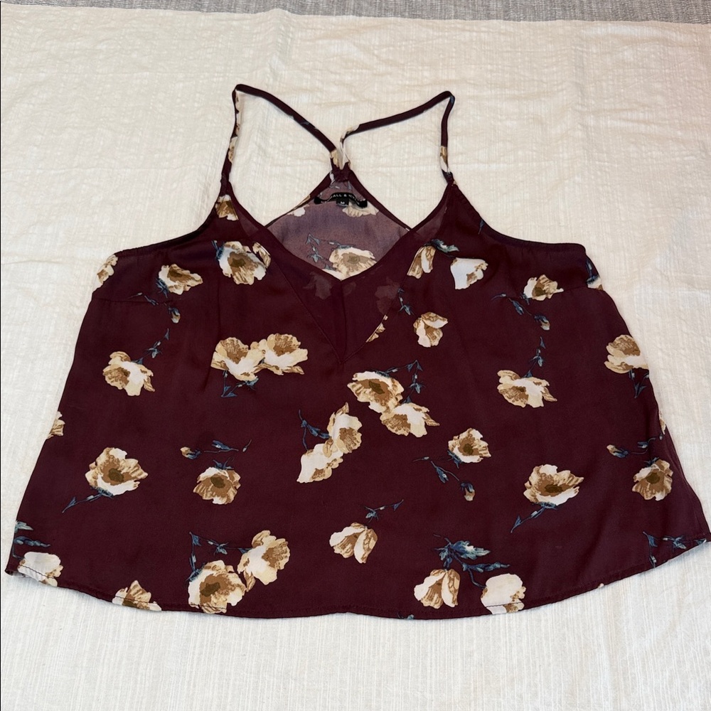 Kendall & Kylie V-Neck Burgundy Strappy Cami Top medium